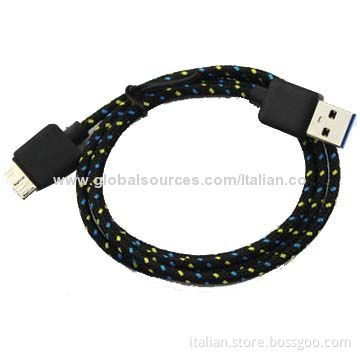 Fabric Nylon USB3.0 Micro/Braided Cable for Samsung Galaxy Note3 N9000, OEM/ODM Orders Welcomed